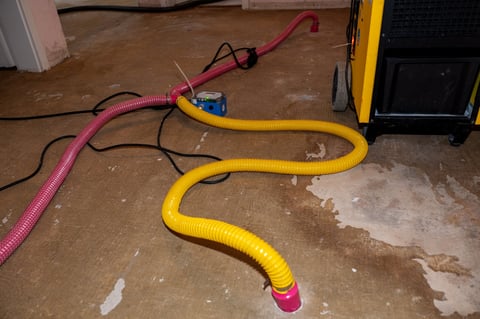 Professional water damage restoration equipment